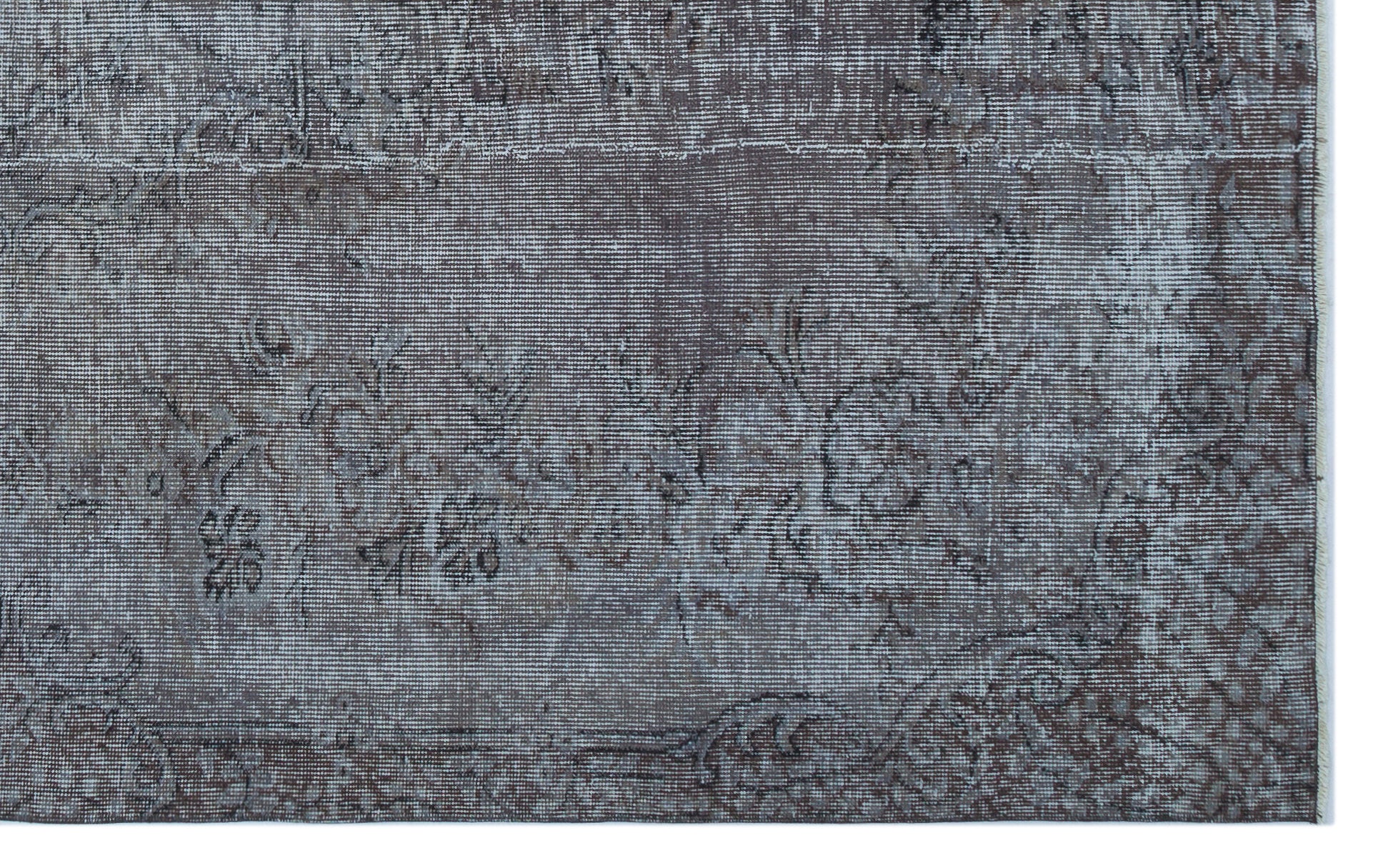 Gray Over Dyed Vintage Rug 5'6'' x 8'12'' ft 168 x 274 cm