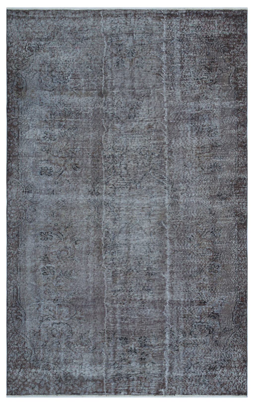 Gray Over Dyed Vintage Rug 5'6'' x 8'12'' ft 168 x 274 cm