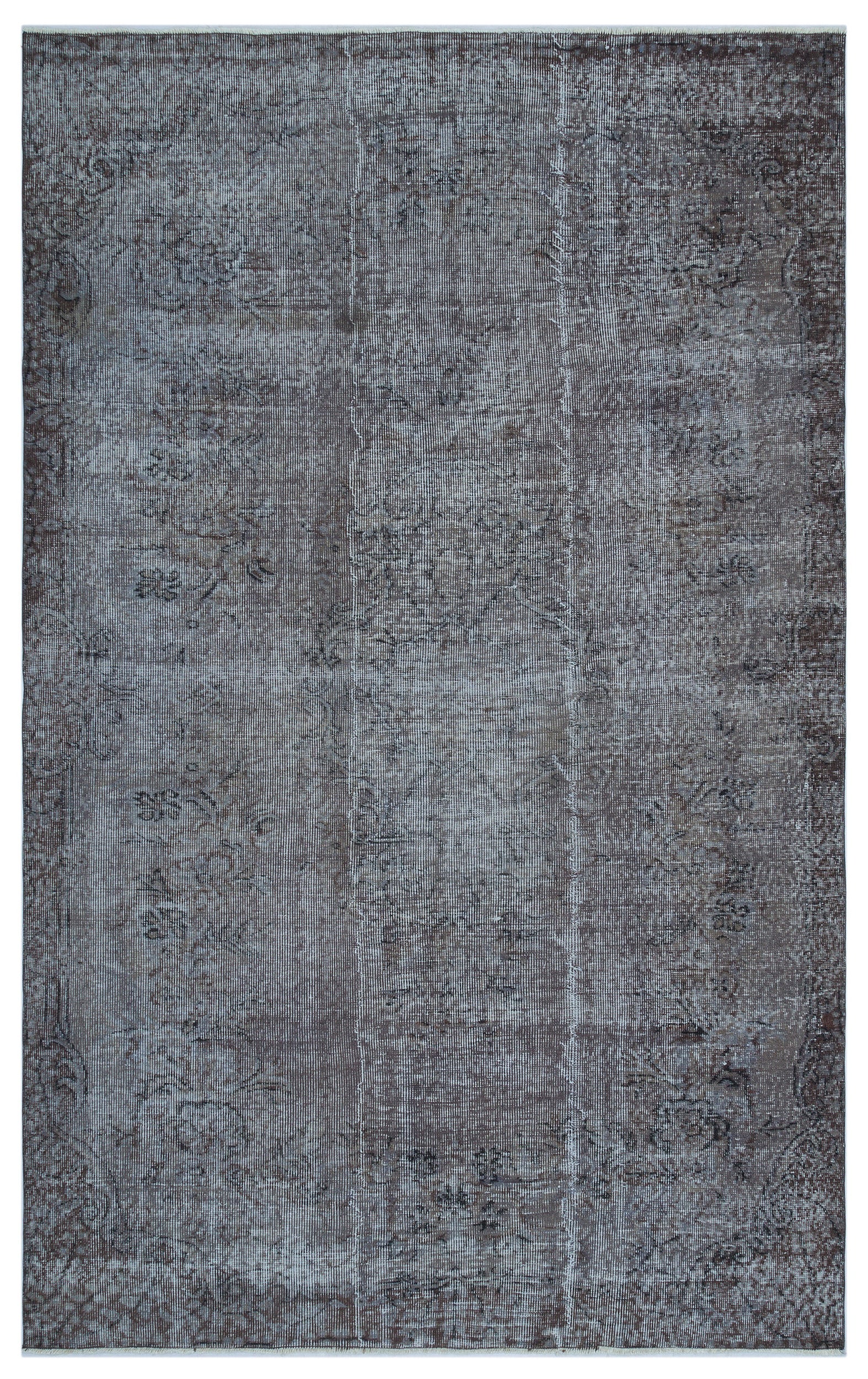 Gray Over Dyed Vintage Rug 5'6'' x 8'12'' ft 168 x 274 cm