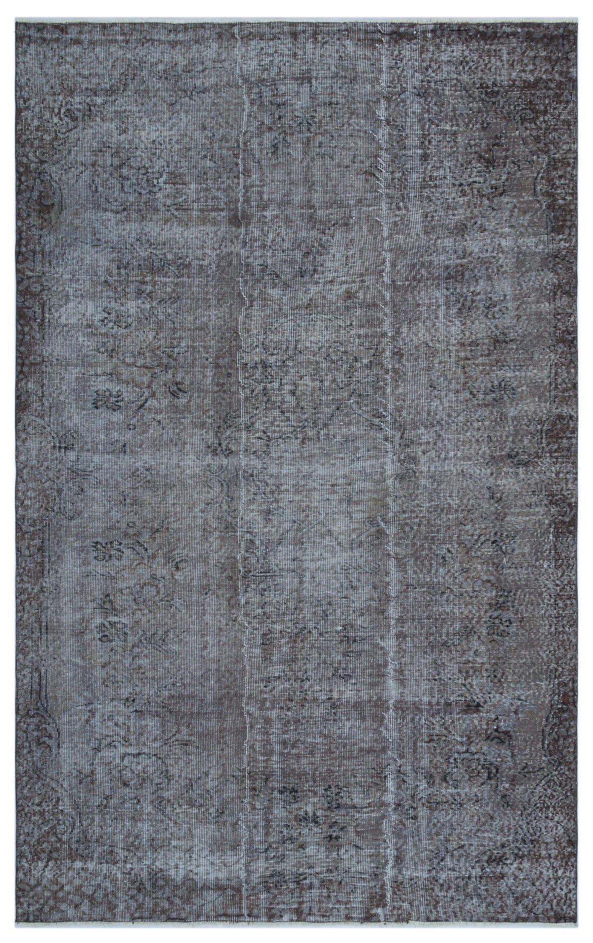 Gray Over Dyed Vintage Rug 5&#39;6&#39;&#39; x 8&#39;12&#39;&#39; ft 168 x 274 cm