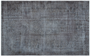 Retro Design Gray Over Dyed Vintage Rug 5'6'' x 8'12'' ft 168 x 274 cm