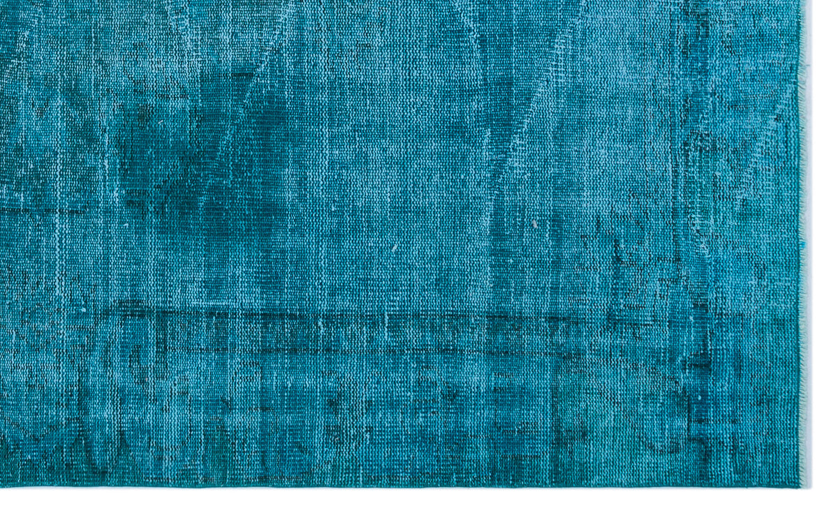 Turquoise  Over Dyed Vintage Rug 5&#39;1&#39;&#39; x 8&#39;4&#39;&#39; ft 154 x 253 cm