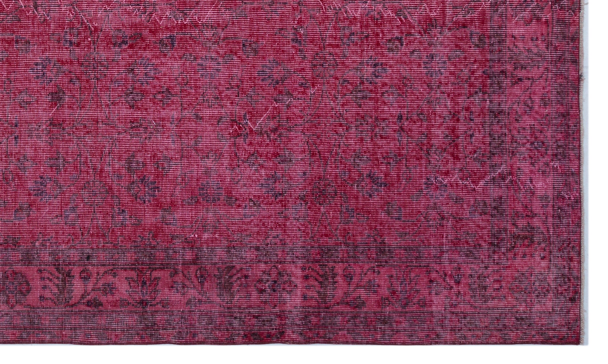 Fuchsia Over Dyed Vintage Rug 5'7'' x 9'7'' ft 170 x 291 cm