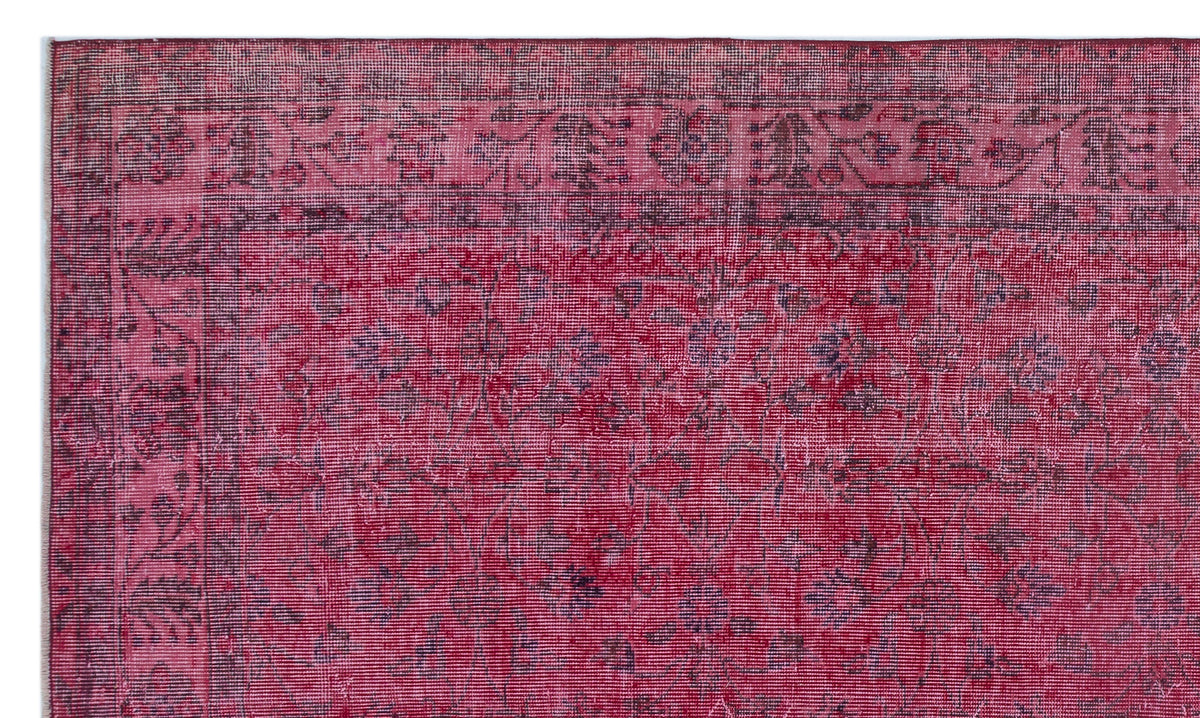 Fuchsia Over Dyed Vintage Rug 5&#39;7&#39;&#39; x 9&#39;7&#39;&#39; ft 170 x 291 cm
