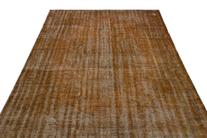 Brown Over Dyed Vintage Rug 6'1'' x 8'12'' ft 185 x 274 cm