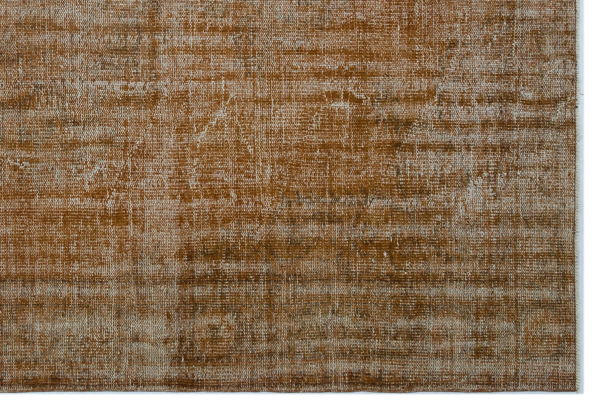 Brown Over Dyed Vintage Rug 6&#39;1&#39;&#39; x 8&#39;12&#39;&#39; ft 185 x 274 cm