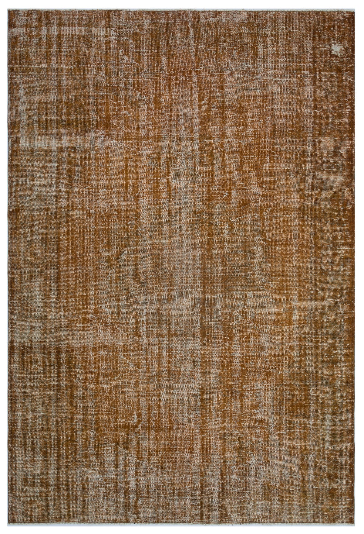 Brown Over Dyed Vintage Rug 6&#39;1&#39;&#39; x 8&#39;12&#39;&#39; ft 185 x 274 cm
