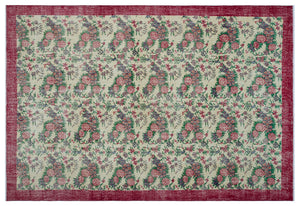 Retro Over Dyed Vintage Rug 7'4'' x 10'7'' ft 223 x 322 cm