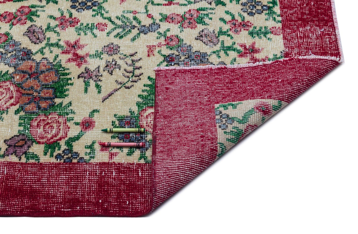 Retro Over Dyed Vintage Rug 7&#39;4&#39;&#39; x 10&#39;7&#39;&#39; ft 223 x 322 cm