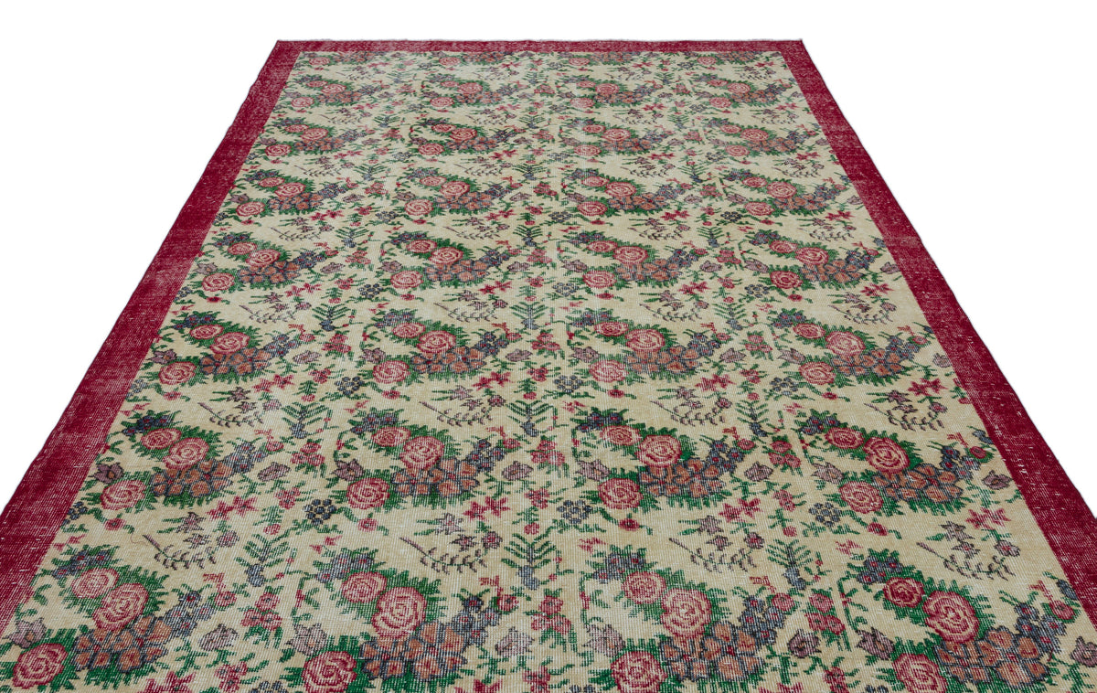 Retro Over Dyed Vintage Rug 7&#39;4&#39;&#39; x 10&#39;7&#39;&#39; ft 223 x 322 cm