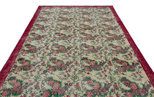 Retro Over Dyed Vintage Rug 7'4'' x 10'7'' ft 223 x 322 cm