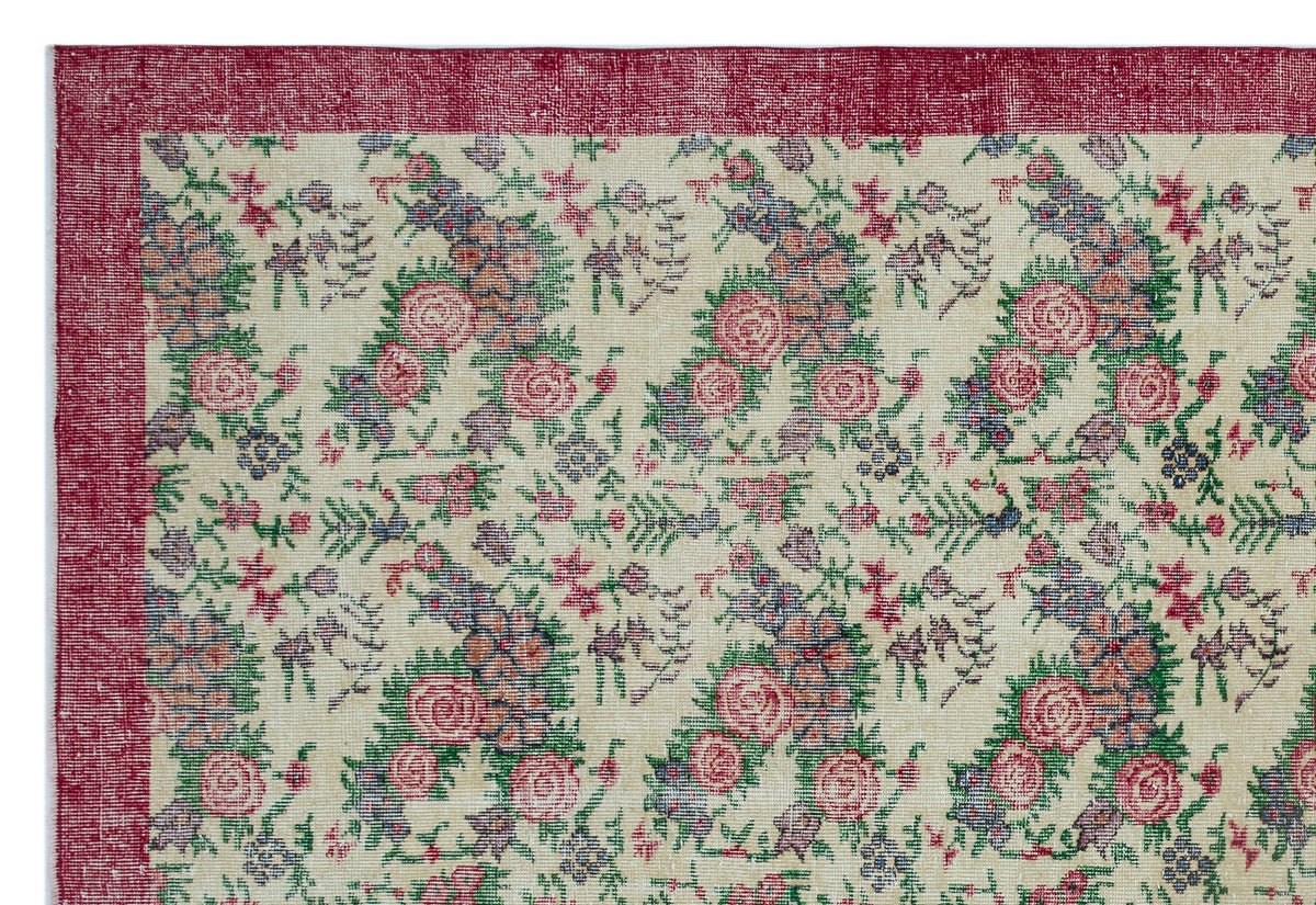 Retro Over Dyed Vintage Rug 7&#39;4&#39;&#39; x 10&#39;7&#39;&#39; ft 223 x 322 cm