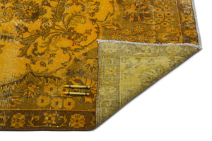 Yellow Over Dyed Vintage Rug 6'4'' x 10'1'' ft 193 x 308 cm
