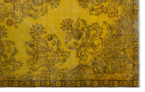 Yellow Over Dyed Vintage Rug 6'4'' x 10'1'' ft 193 x 308 cm