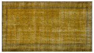 Yellow Over Dyed Vintage Rug 5'2'' x 9'4'' ft 157 x 284 cm
