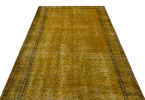 Yellow Over Dyed Vintage Rug 5'2'' x 9'4'' ft 157 x 284 cm