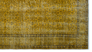 Yellow Over Dyed Vintage Rug 5'2'' x 9'4'' ft 157 x 284 cm