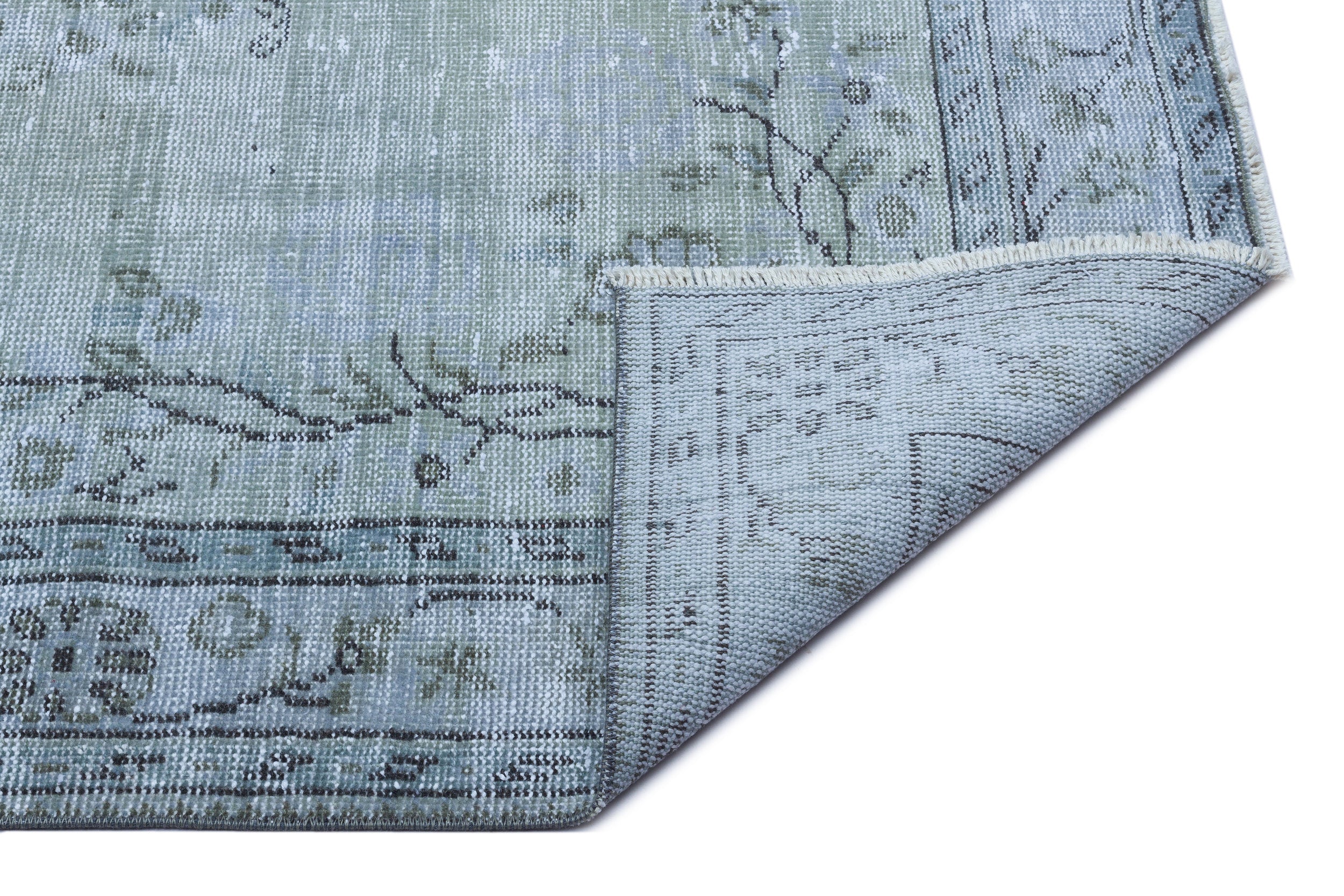 Blue Over Dyed Vintage Rug 4'9'' x 8'8'' ft 146 x 265 cm