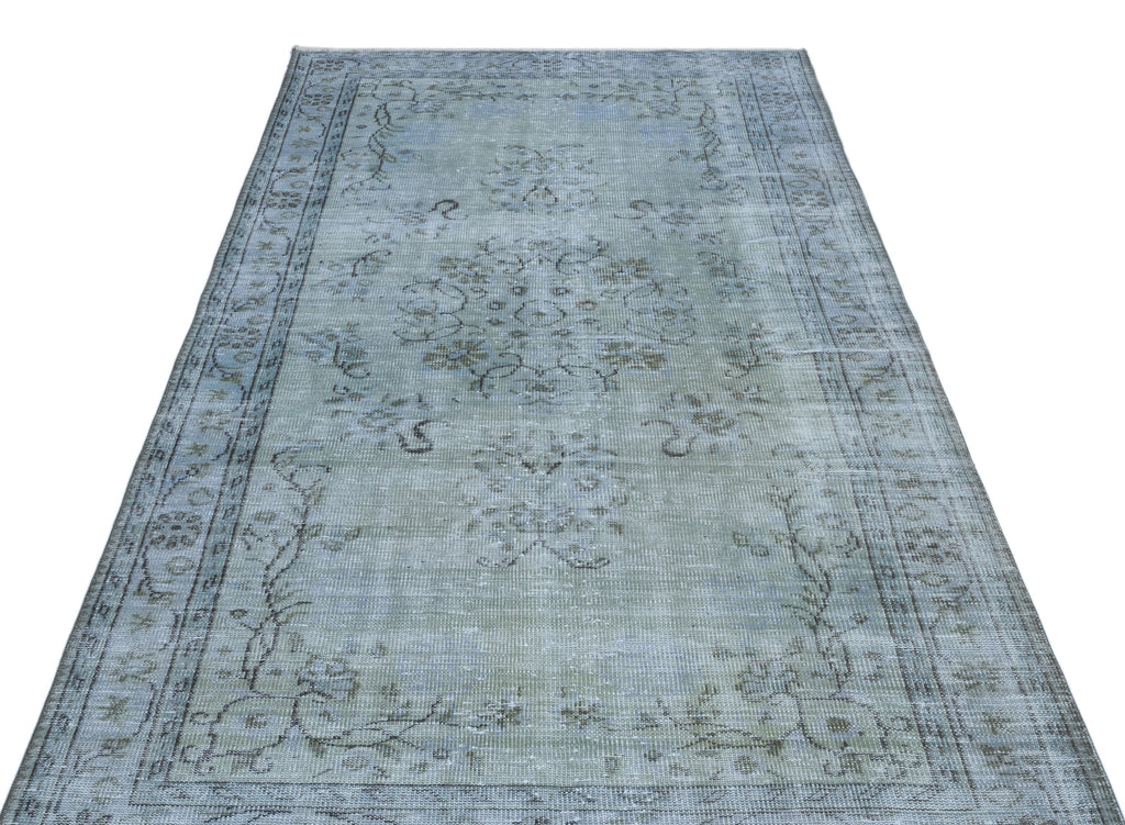 Blue Over Dyed Vintage Rug 4'9'' x 8'8'' ft 146 x 265 cm