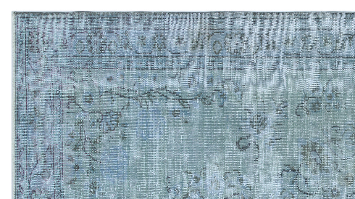 Blue Over Dyed Vintage Rug 4&#39;9&#39;&#39; x 8&#39;8&#39;&#39; ft 146 x 265 cm