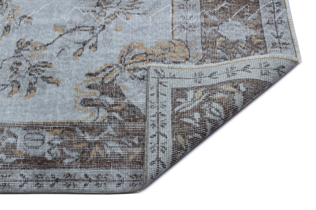 Blue Over Dyed Vintage Rug 5'8'' x 9'6'' ft 172 x 290 cm