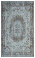 Blue Over Dyed Vintage Rug 5'8'' x 9'6'' ft 172 x 290 cm
