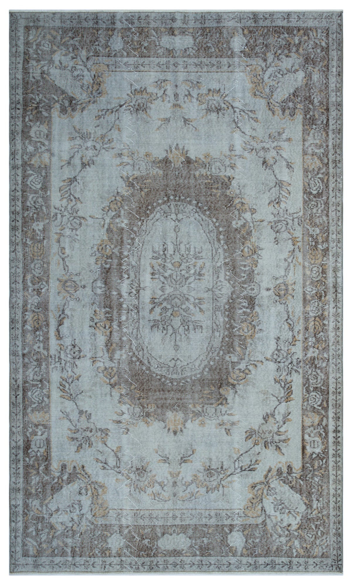 Blue Over Dyed Vintage Rug 5&#39;8&#39;&#39; x 9&#39;6&#39;&#39; ft 172 x 290 cm