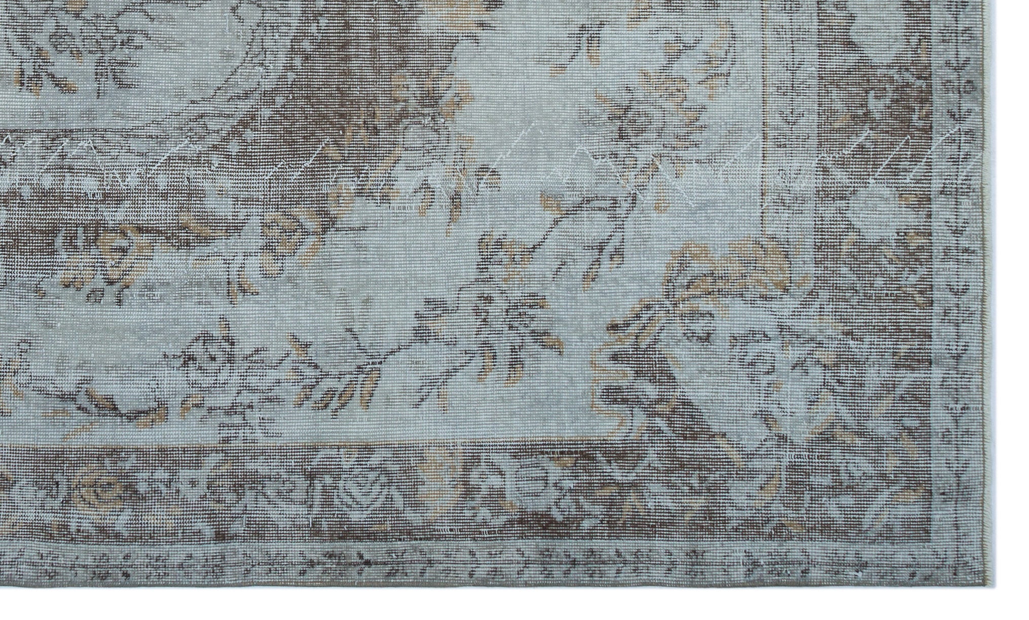 Blue Over Dyed Vintage Rug 5'8'' x 9'6'' ft 172 x 290 cm