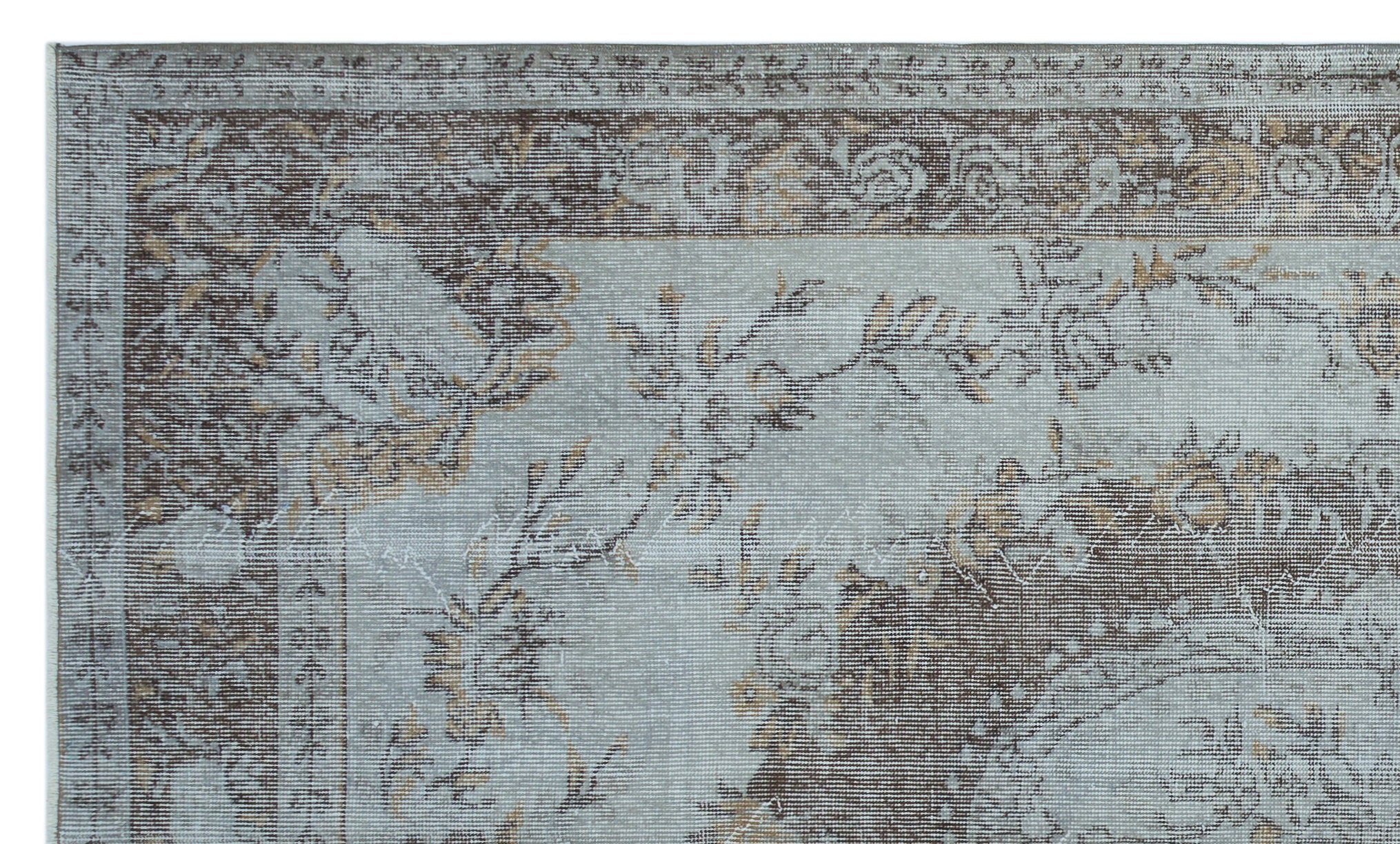 Blue Over Dyed Vintage Rug 5'8'' x 9'6'' ft 172 x 290 cm