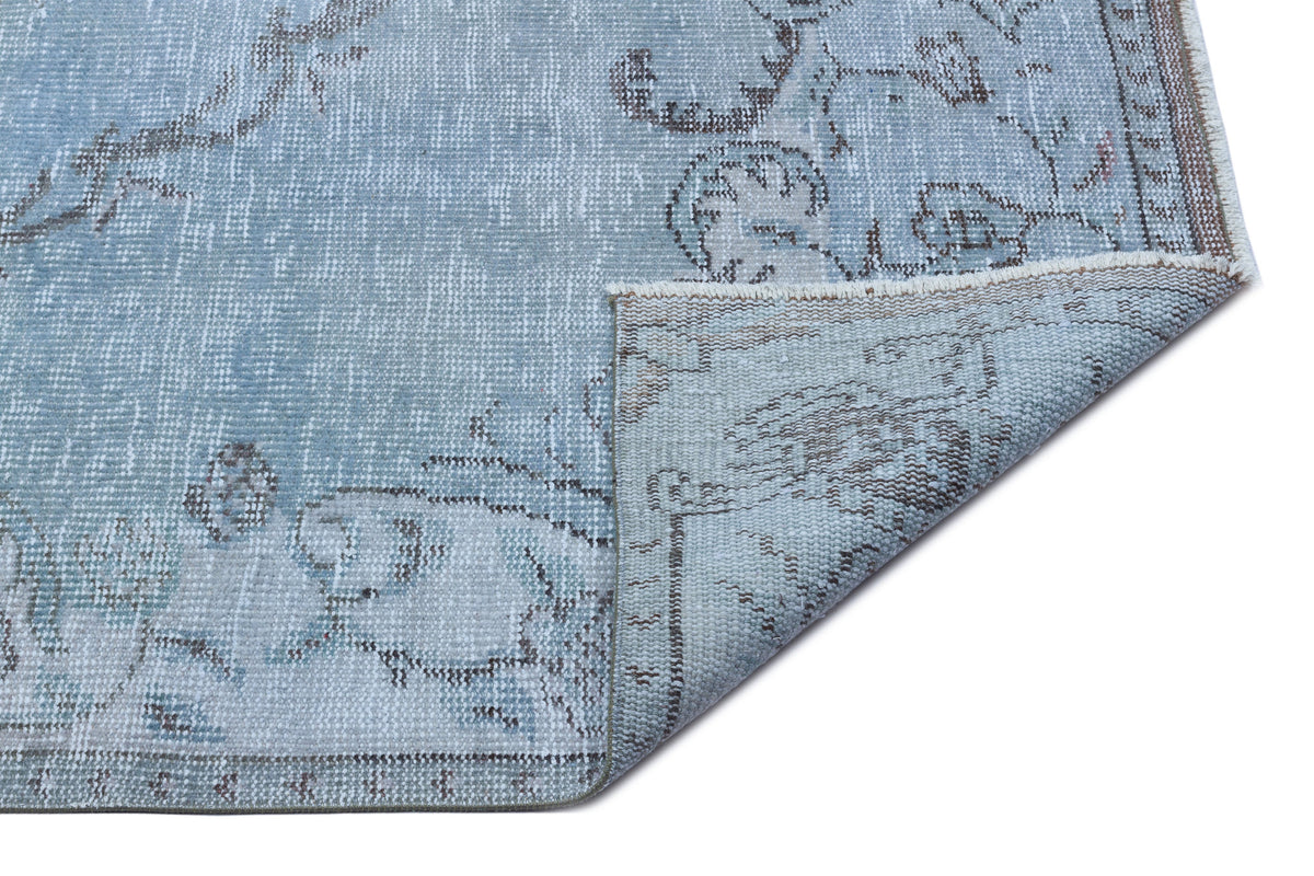 Blue Over Dyed Vintage Rug 4&#39;11&#39;&#39; x 8&#39;12&#39;&#39; ft 150 x 274 cm