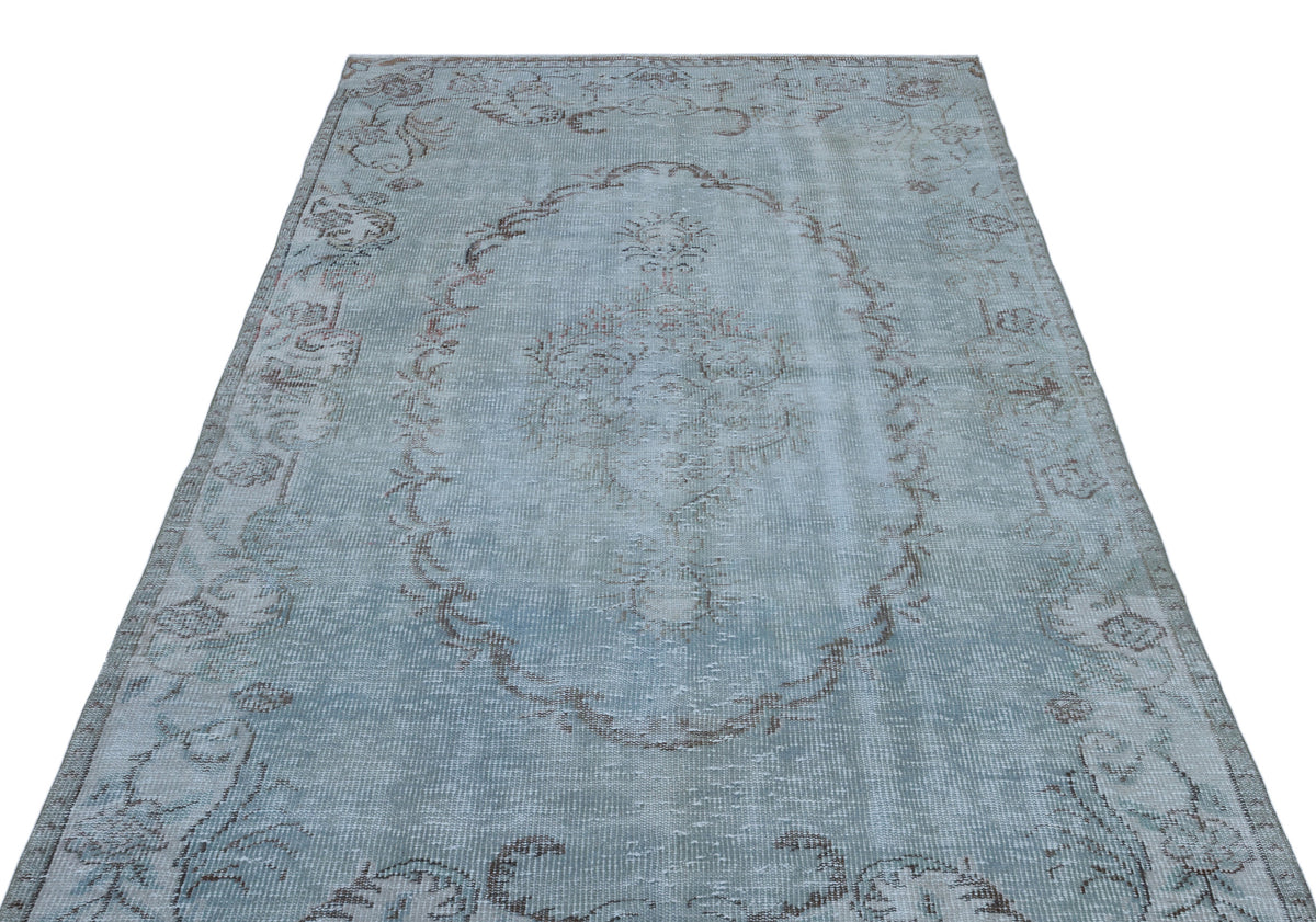 Blue Over Dyed Vintage Rug 4&#39;11&#39;&#39; x 8&#39;12&#39;&#39; ft 150 x 274 cm