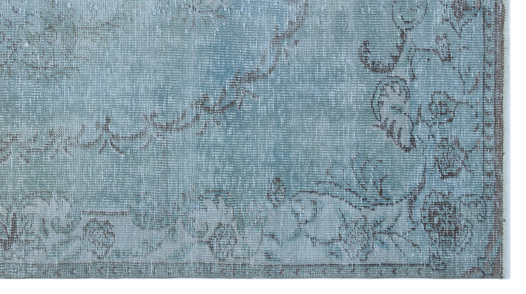Blue Over Dyed Vintage Rug 4'11'' x 8'12'' ft 150 x 274 cm