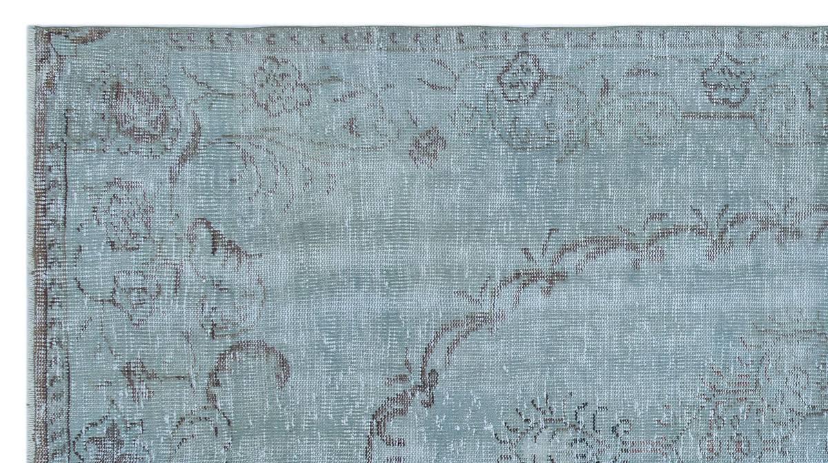 Blue Over Dyed Vintage Rug 4&#39;11&#39;&#39; x 8&#39;12&#39;&#39; ft 150 x 274 cm