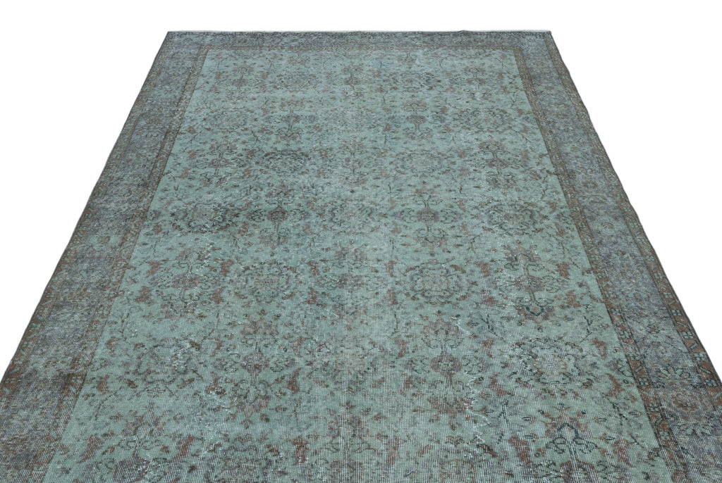 Turquoise  Over Dyed Vintage Rug 6'1'' x 10'0'' ft 185 x 305 cm