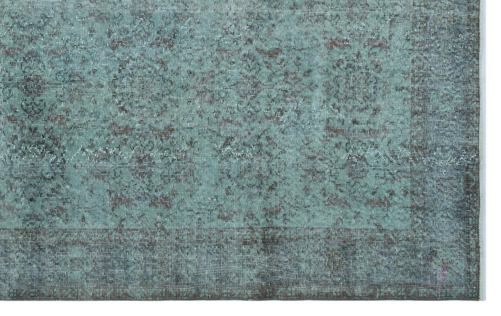 Turquoise  Over Dyed Vintage Rug 6'1'' x 10'0'' ft 185 x 305 cm