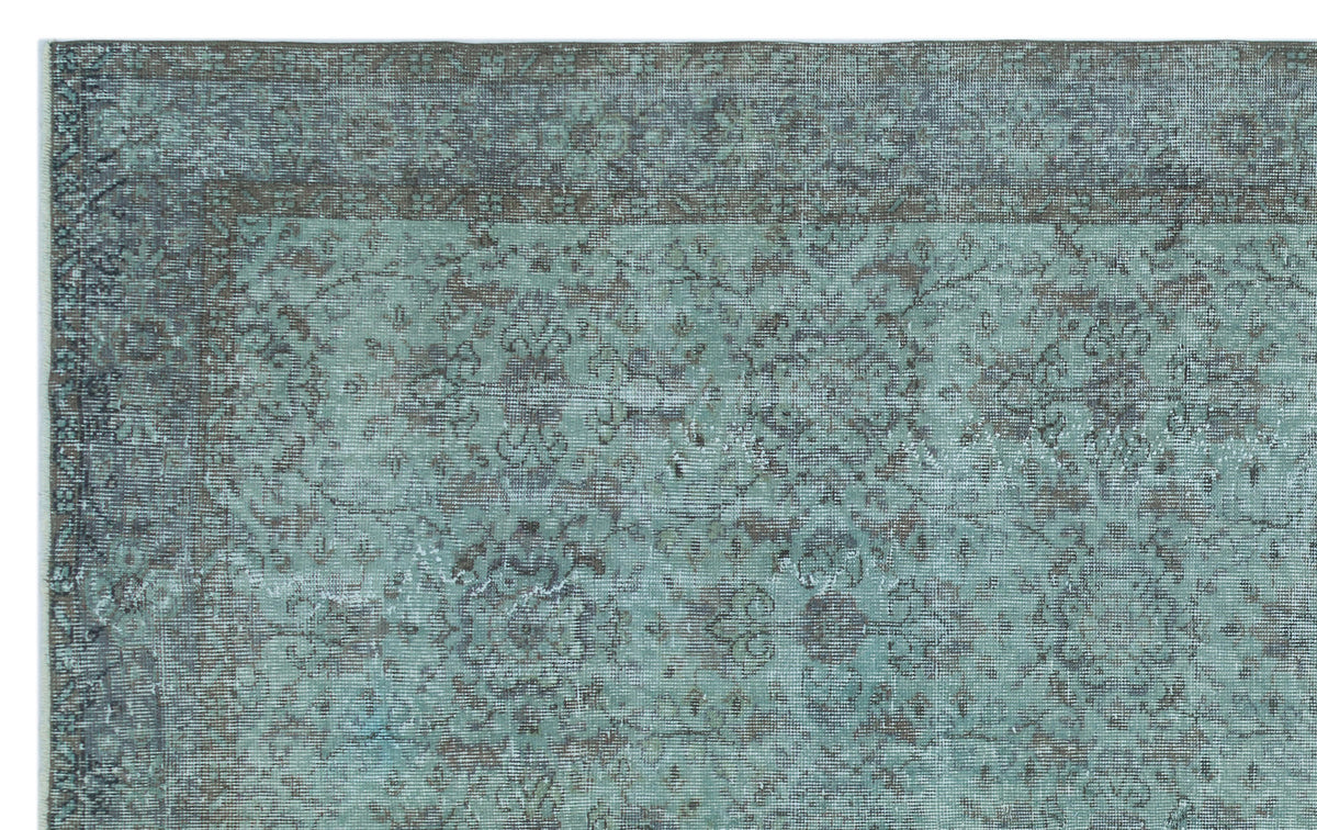 Turquoise  Over Dyed Vintage Rug 6&#39;1&#39;&#39; x 10&#39;0&#39;&#39; ft 185 x 305 cm