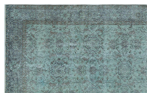 Turquoise  Over Dyed Vintage Rug 6'1'' x 10'0'' ft 185 x 305 cm