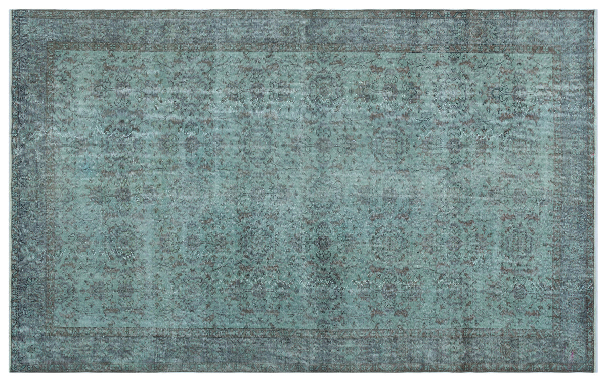 Turquoise  Over Dyed Vintage Rug 6&#39;1&#39;&#39; x 10&#39;0&#39;&#39; ft 185 x 305 cm