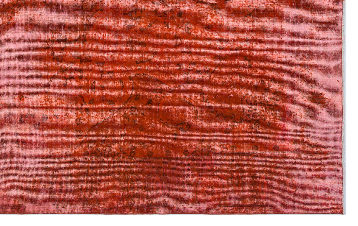 Orange Over Dyed Vintage Rug 5&#39;5&#39;&#39; x 8&#39;9&#39;&#39; ft 165 x 266 cm