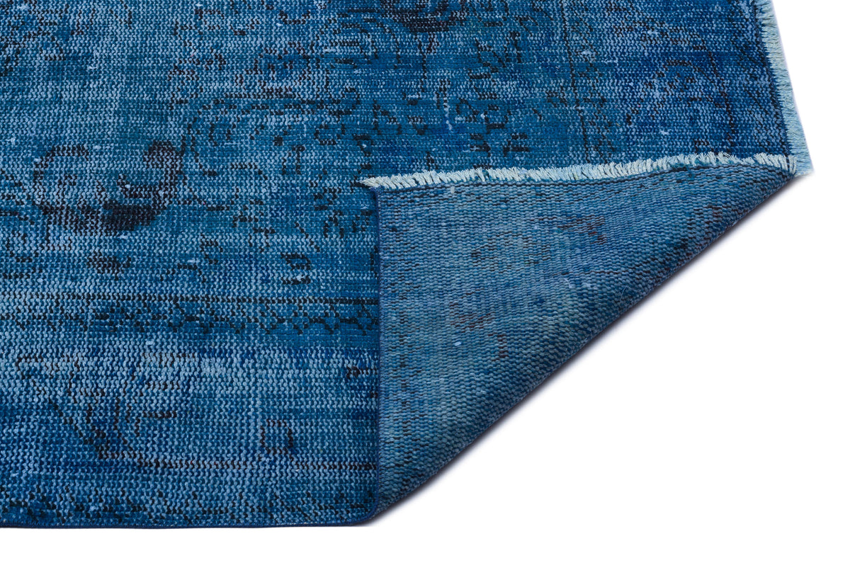 Blue Over Dyed Vintage Rug 5&#39;6&#39;&#39; x 9&#39;10&#39;&#39; ft 168 x 300 cm