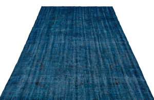 Blue Over Dyed Vintage Rug 5'6'' x 9'10'' ft 168 x 300 cm