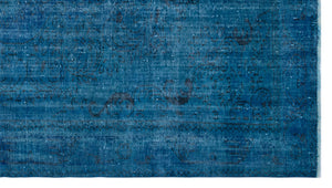 Blue Over Dyed Vintage Rug 5'6'' x 9'10'' ft 168 x 300 cm