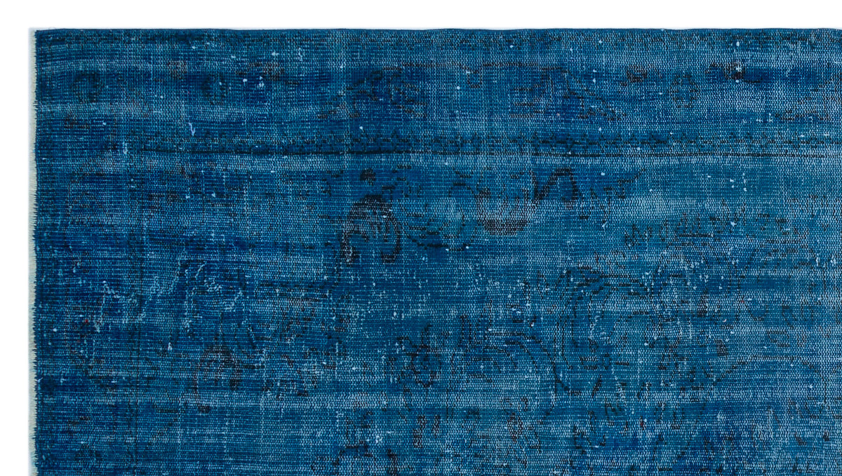 Blue Over Dyed Vintage Rug 5&#39;6&#39;&#39; x 9&#39;10&#39;&#39; ft 168 x 300 cm