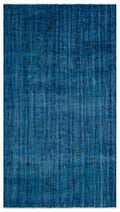 Blue Over Dyed Vintage Rug 5'6'' x 9'10'' ft 168 x 300 cm