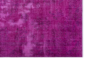 Fuchsia Over Dyed Vintage Rug 6'2'' x 8'10'' ft 187 x 270 cm