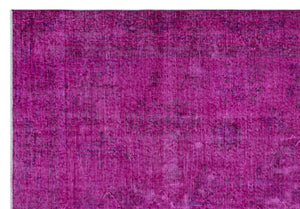 Fuchsia Over Dyed Vintage Rug 6'2'' x 8'10'' ft 187 x 270 cm