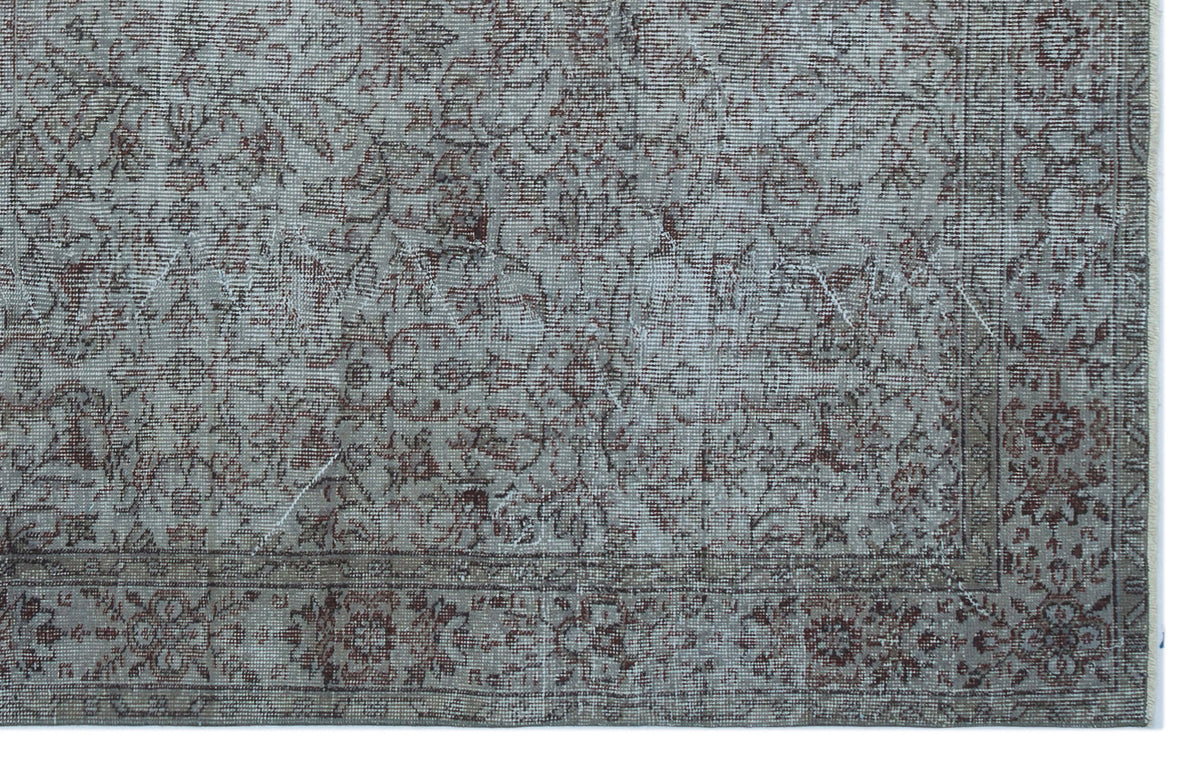 Blue Over Dyed Vintage Rug 5&#39;4&#39;&#39; x 8&#39;6&#39;&#39; ft 163 x 259 cm