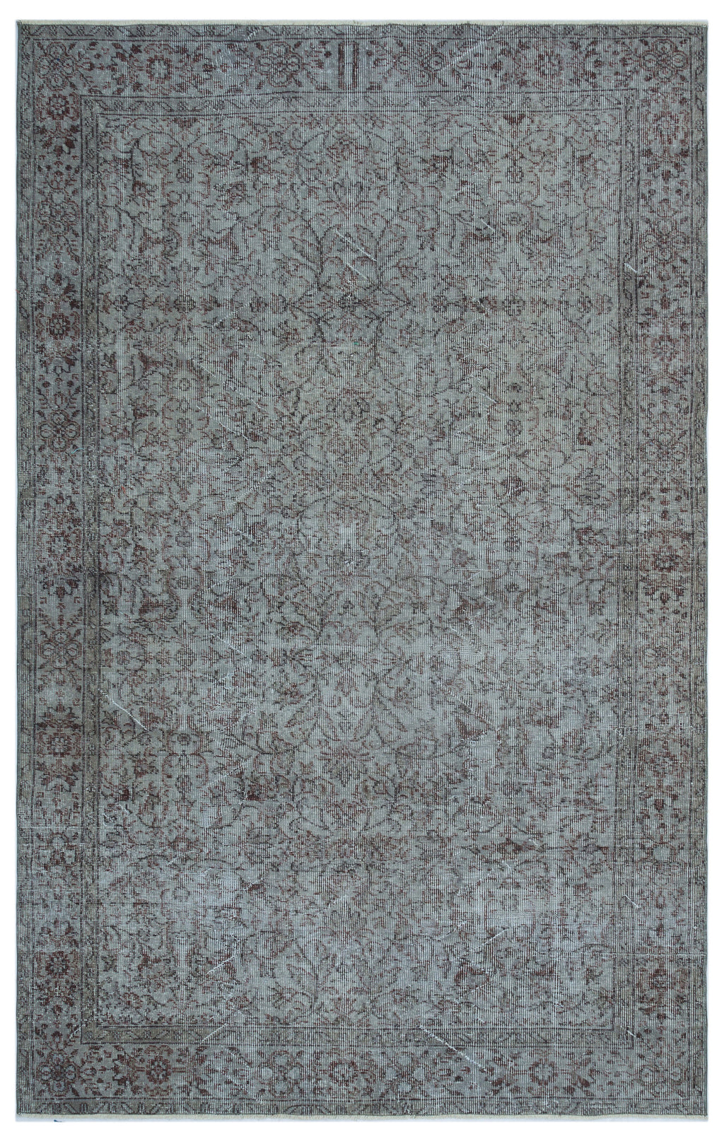 Blue Over Dyed Vintage Rug 5'4'' x 8'6'' ft 163 x 259 cm