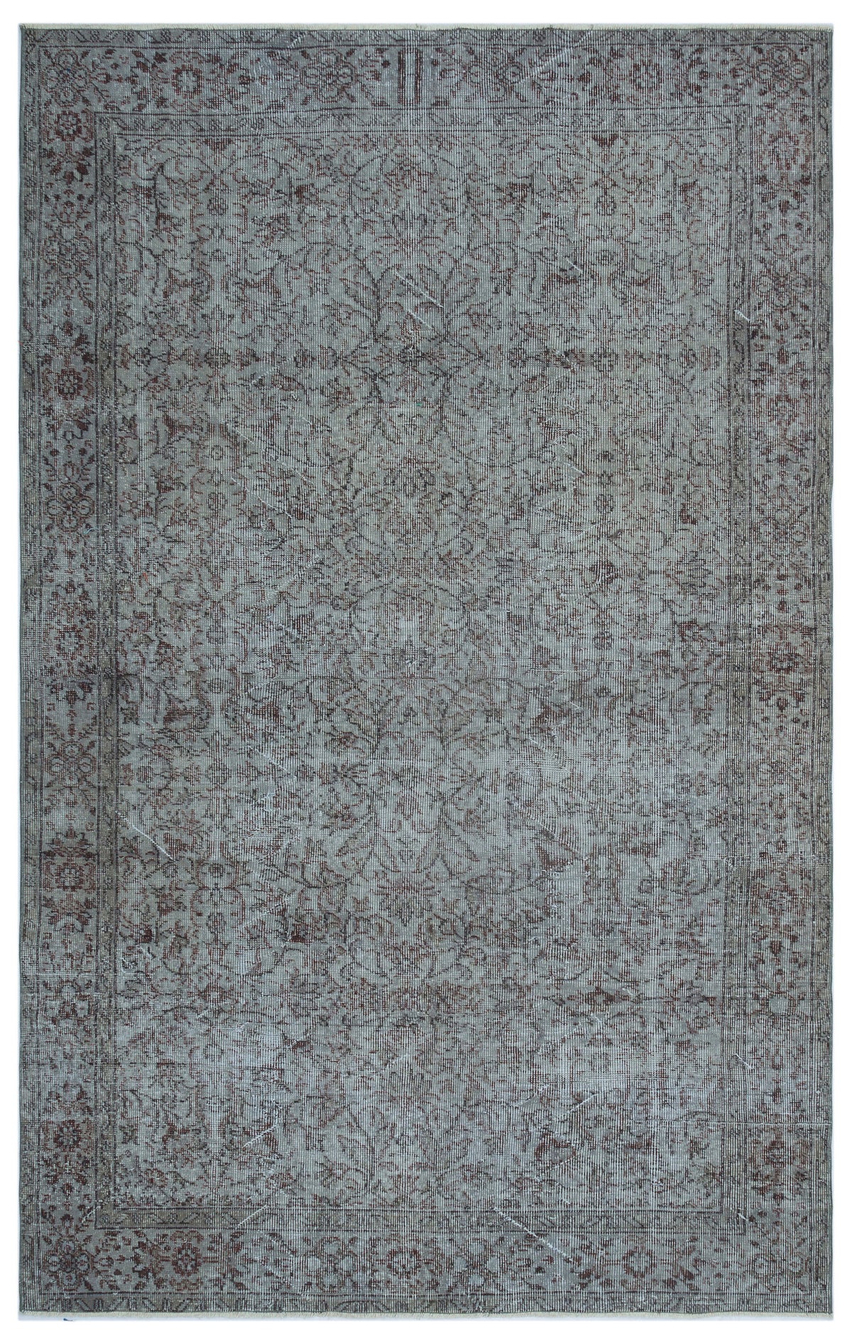Blue Over Dyed Vintage Rug 5&#39;4&#39;&#39; x 8&#39;6&#39;&#39; ft 163 x 259 cm