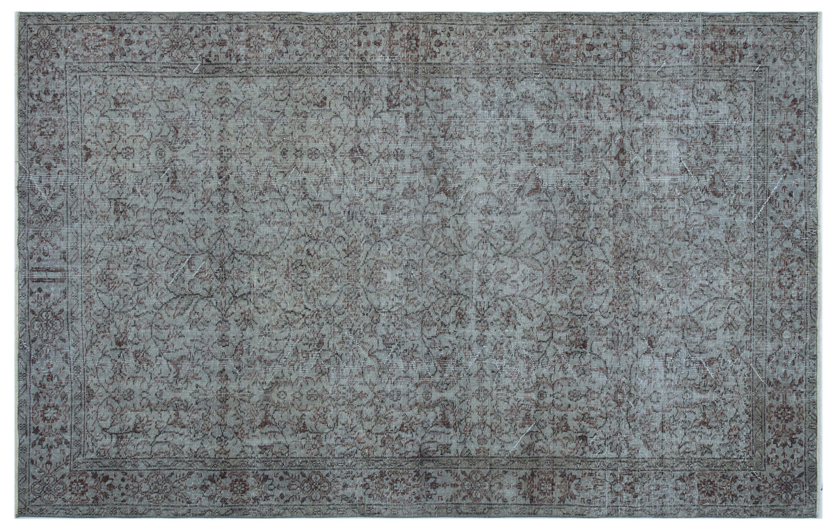 Blue Over Dyed Vintage Rug 5&#39;4&#39;&#39; x 8&#39;6&#39;&#39; ft 163 x 259 cm